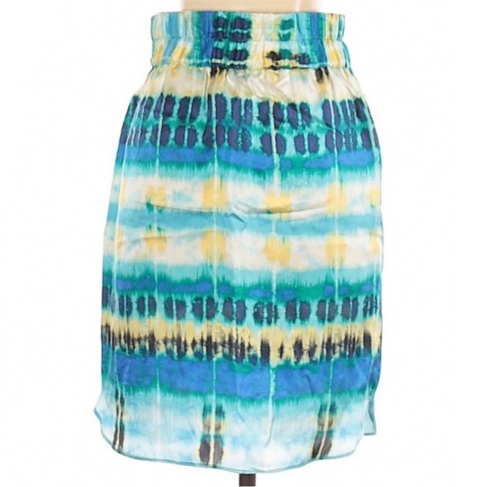 Banana Republic Blue Teal Yellow Tie-Dye Skirt